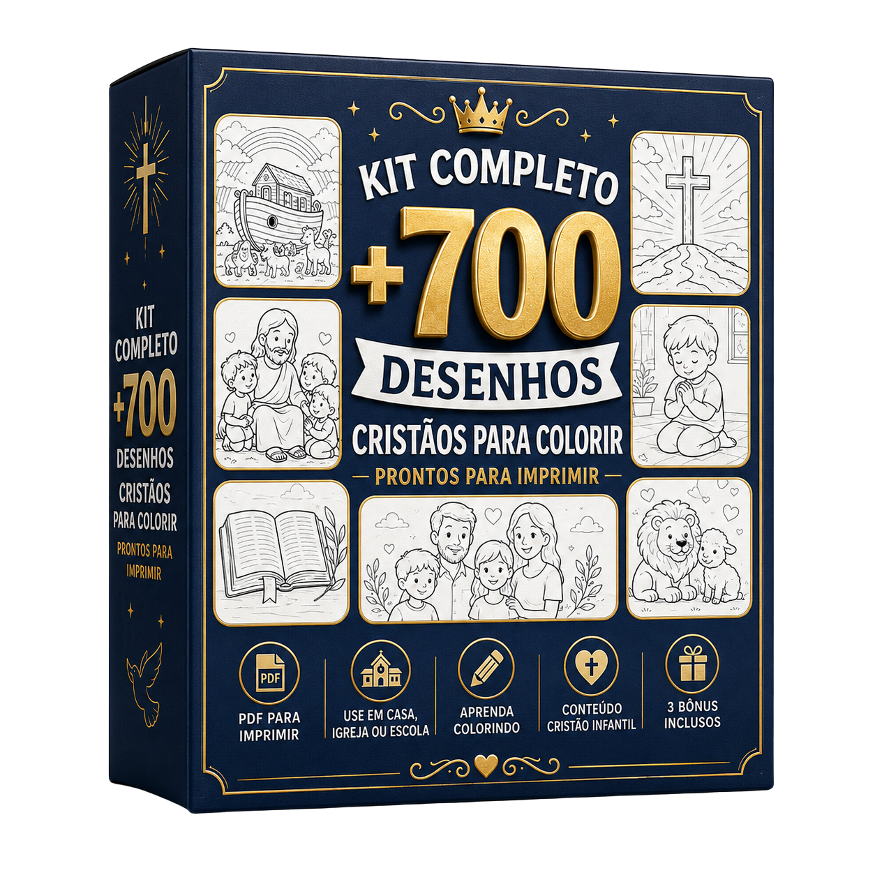Kit Completo +700 Desenhos Cristãos para Colorir
